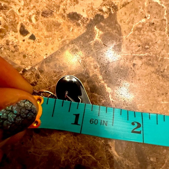 New LV Gold Plated Black Enamel Heart Charm with Gold Stainless Steel Necklace - Picture 9 of 9